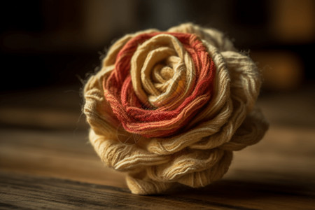 玫瑰木盛开的羊毛毡玫瑰设计图片