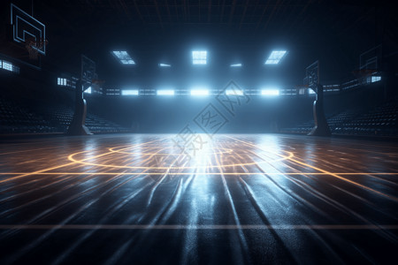 篮球场夜景未来科技的篮球馆设计图设计图片