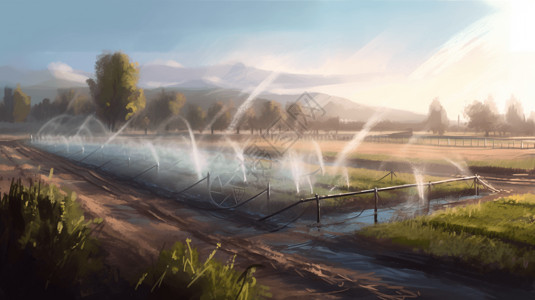 智能灌溉系统的绘画图片