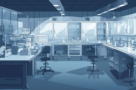 无菌环境的实验室插画