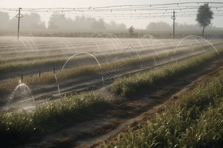 田野机械灌溉图片