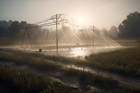 灌溉田地现代化科技灌溉设计图片