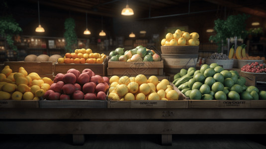 水果店宣传各式各样的水果设计图片