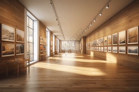 美术馆空间木结构的展厅设计图片