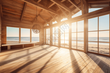 阳光照进房间海边阳光木屋设计图片