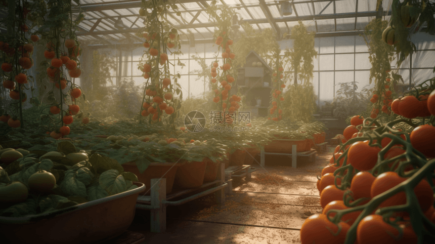 温室种植番茄图片