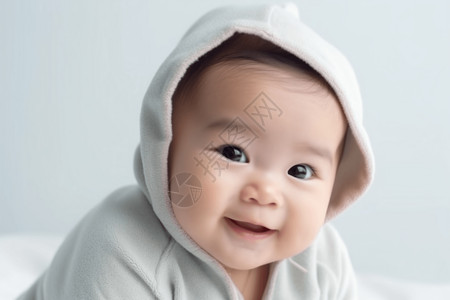 可爱的婴儿微笑背景图片