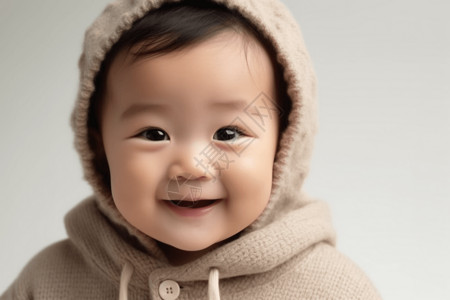 亚洲婴儿微笑背景图片