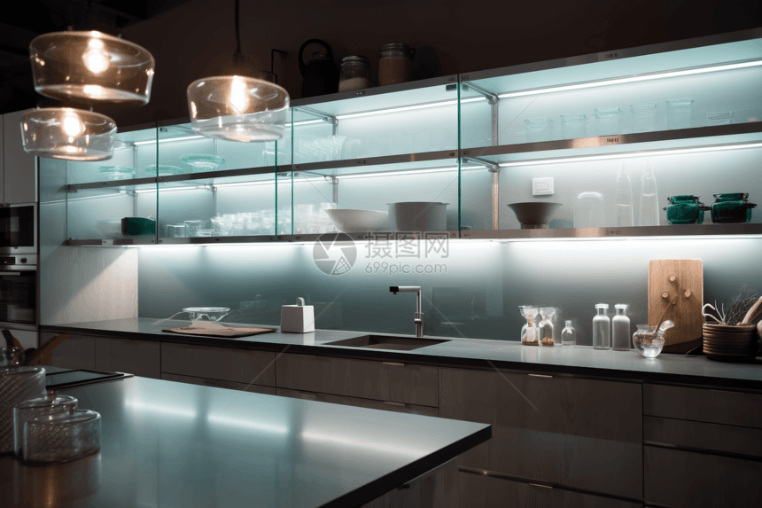 玻璃橱柜厨房设计图片