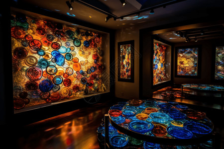 彩色玻璃艺术室内设计高清图片