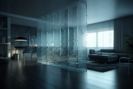 玻璃隔断的时尚客厅设计图片