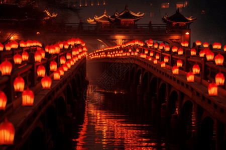 河灯节中国传统元宵节赏花灯背景