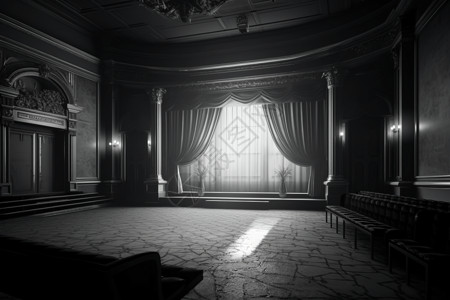 话剧素材背景黑白色的舞台背景