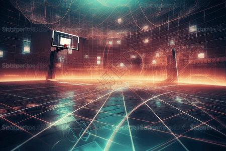 数字化篮球场背景图片