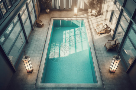 室内游泳池背景图片