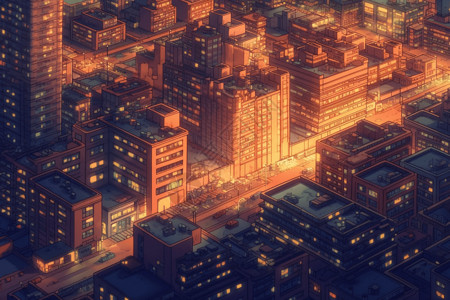日落时的城市街道图片