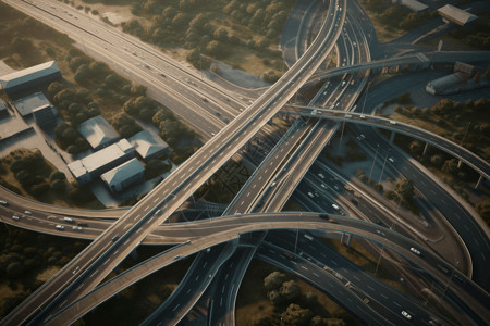 高速发展的立交桥图片