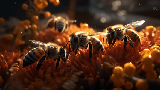 蜜蜂蜂巢的特写图片