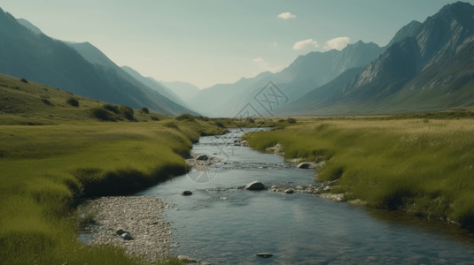 远处隐约可见群山背景