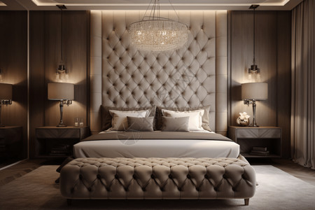 床头壁灯轻奢卧室3D渲染图设计图片