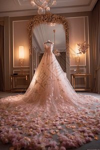 水晶西式婚纱裙子背景图片