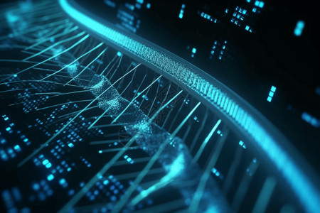 蓝色线条螺旋图科技基因链数据库概念设计图片