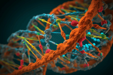 彩色创意生命基因结构背景图片