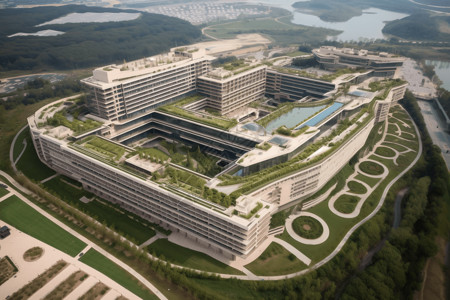 海军总部大楼大楼的鸟瞰图设计图片