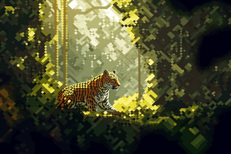 森林中的豹子图片