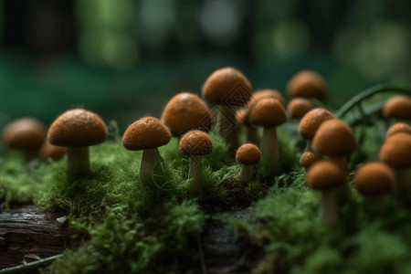 草地里的毛毡蘑菇图片