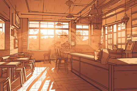 就餐环境咖啡厅插图插画