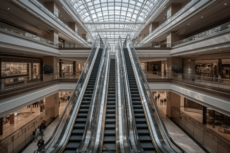商场安装的扶梯高清图片