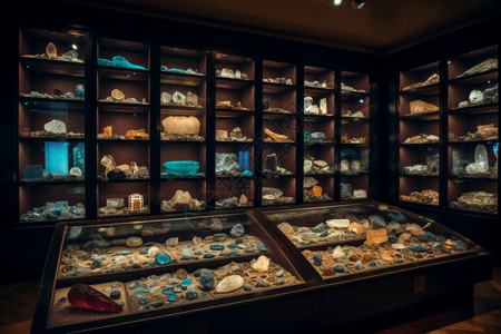 博物馆收藏的稀有宝石和矿物的图像高清图片