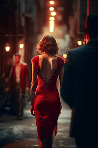 连衣裙美女背影背景图片