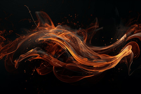 橙色曲线火焰曲线背景设计图片