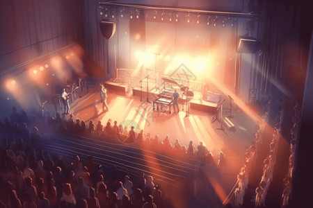 音乐会舞台背景图片
