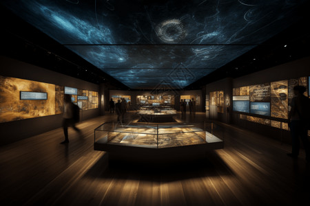 艺术展品博物馆展览的动态视图设计图片