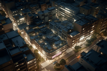 城市建筑街道3d微缩模型图片