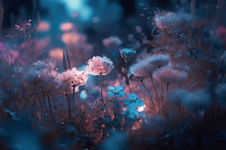 梦幻柔和的花卉背景图片