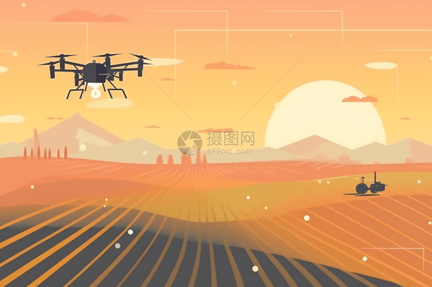 无人机监测农作物图片