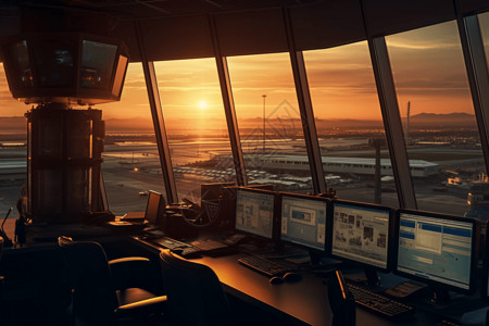 机场控制塔空中交通管制塔台设计图片