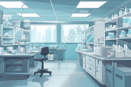 环境科学无菌环境的实验室插画