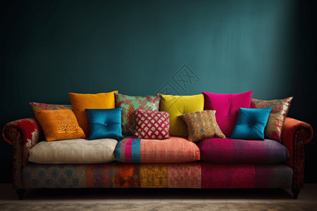 彩色拉力带带图抱枕彩色沙发设计图片