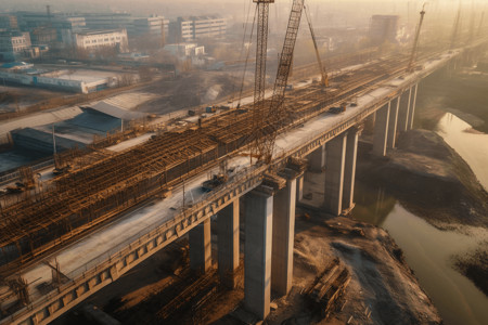 工地高架桥施工图片