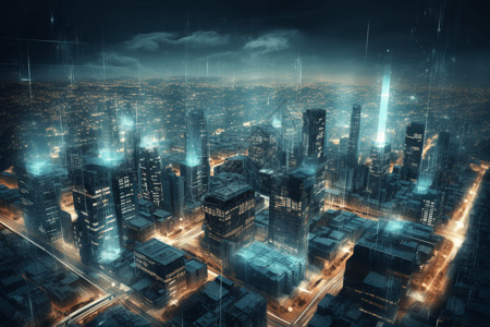 未来感互联网科技城市背景图片
