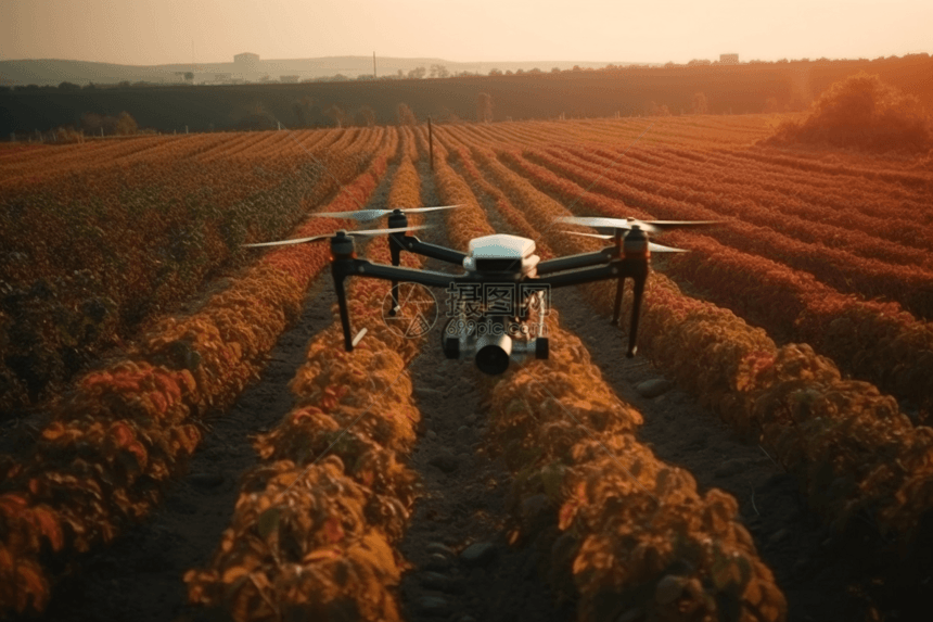 无人机监测农田的情况图片