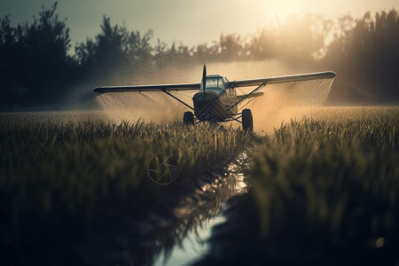 无人机在农作物上喷洒农药图片
