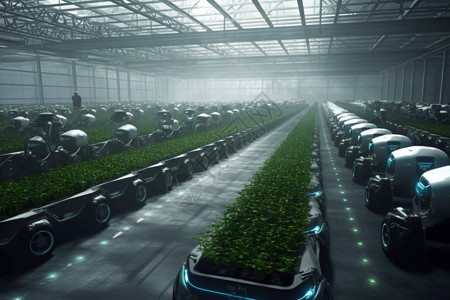 自动化温室农场背景图片