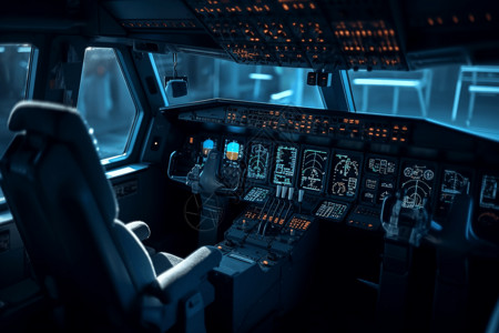 科技感飞机模拟器背景图片