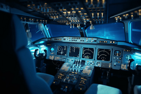 智能科技飞机操作台背景图片
